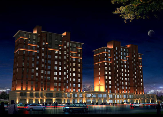 高层夜景效果图